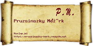 Pruzsinszky Márk névjegykártya